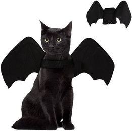 Produktbild von Neue Niedliche Haustierkleidung Schwarze Fledermaus und Glocke Geschirr Kostüm Haustierbedarf für Katzen und Groß Mittel