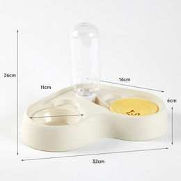 Produktbild von Neuer Katzenfutterspender, Futternapf, Wasser und Futter, integriert zwei in einem, Katzennapf, Tierbedarf, Fütterungszubehör 2-in-1 water bowl