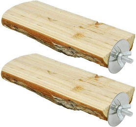 Niteangel Papageienkäfig Sitzstange aus Holz mit Plattform 2er Pack – Bild 1 von 5