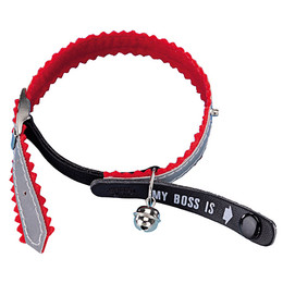 Produktbild von Nobby Adress-Katzenhalsband My Boss is rot