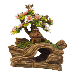 Produktbild von Nobby Aquariendekoration Aqua Ornaments Holz mit Hütte und Pflanzen