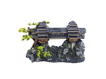 Nobby Aquariendekoration Asiatische Brücke mit Pflanzen – Bild 1 von 2