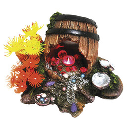 Produktbild von Nobby Aquariendekoration Fass mit Schatz mit LED