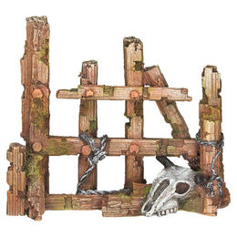Produktbild von Nobby Aquariendekoration Holzzaun mit Schädel - 1 Stk.