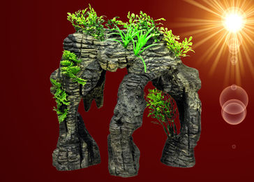 Nobby Aquariendekoration Stein mit Pflanzen – Bild 1 von 2