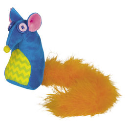Produktbild von Nobby Bunte Plüschmaus mit Feder und Catnip