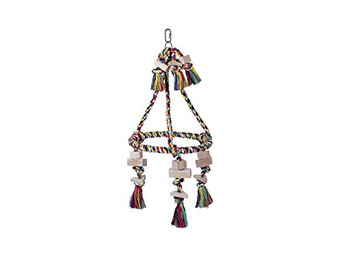 Produktbild von Nobby Cage Toy Pyramide Baumwolle mit Holzblöcken bunt
