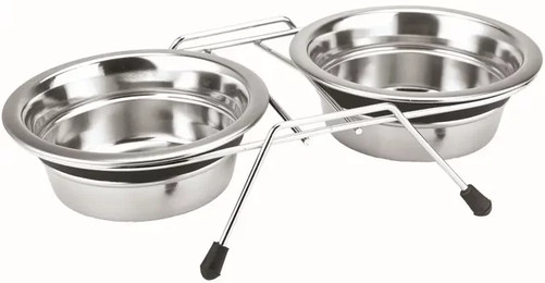 Produktbild von Nobby Doppelnapf-Set Edelstahl Silent Diner - 1,7 l