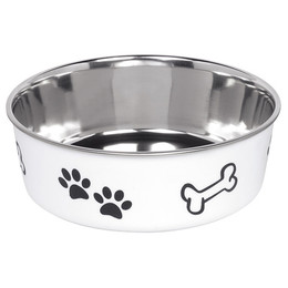 Produktbild von Nobby Edelstahlnapf Fusion, rutschfest, weiß, 13 cm - 0,5 l