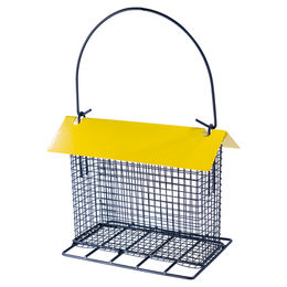 Produktbild von Nobby Futterspender schwarz mit gelbem Dach