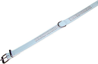 Produktbild von Nobby Halsband Crystal dreireihig hellblau/weiß
