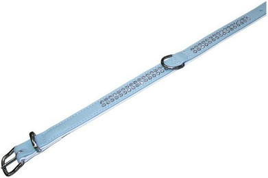 Produktbild von Nobby Hunde-Halsband Crystal zweireihig hellblau/weiß - 1 Stk.