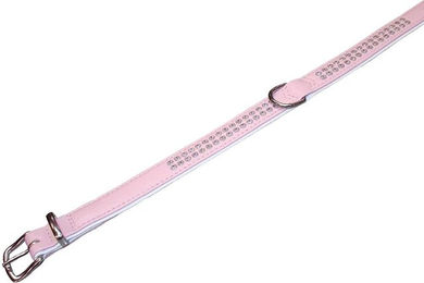 Produktbild von Nobby Hunde-Halsband Crystal zweireihig rosa/weiß