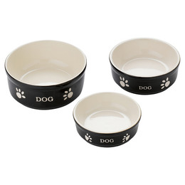 Produktbild von Nobby Hunde Keramiknapf DOG schwarz/beige