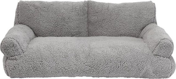 Nobby Hunde Komfort Plüschsofa Classic Teddy hellgrau – Bild 1 von 6