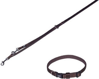 Produktbild von Nobby Hundeleine und Halsband Set Classic Preno braun XXS-S