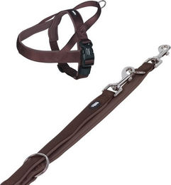 Produktbild von Nobby Hundeleine und Hundegeschirr Set Classic Preno braun L