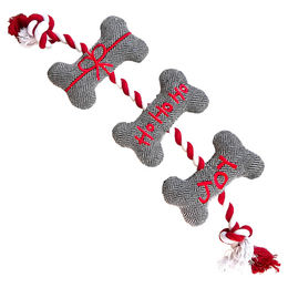 Produktbild von Nobby Hundespielzeug Xmas Stoffknochen mit Seil