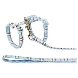 Produktbild von Nobby Katzen-Halsband Garnitur Tartan hellblau