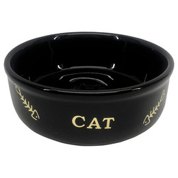 Produktbild von Nobby Katzen Keramik Schale Golden Cat schwarz - 0,25 l