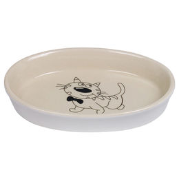 Nobby Katzen Keramik Schale oval creme/beige – Bild 1 von 4