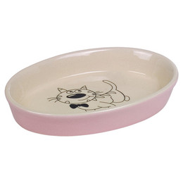 Produktbild von Nobby Katzen Keramik Schale oval pink-beige - 0,12 l