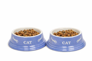 Produktbild von Nobby Katzen Keramiknapf Cat hellblau/beige
