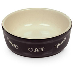 Produktbild von Nobby Katzen Keramikschale Cat schwarz/beige - 0,25 l