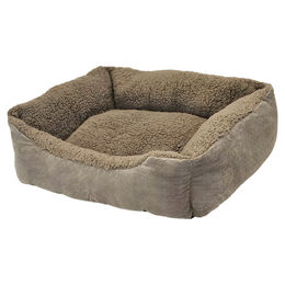 Produktbild von Nobby Katzen Komfortbett eckig Classic Teddy taupe, Maße: 60 x 50 x 18 cm