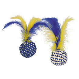 Produktbild von Nobby Katzenspielzeug Stoffbälle mit Feder und Catnip