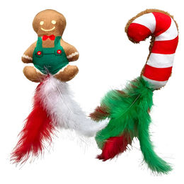 Produktbild von Nobby Katzenspielzeug Xmas Lebkuchenmann und Zuckerstange aus Plüsch