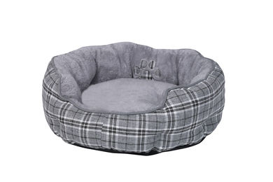 Nobby Komfortbett rund Classic KAPU grau kariert – Bild 1 von 2