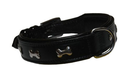 Produktbild von Nobby Leder Halsband CERRO schwarz/braun 45 cm