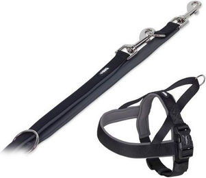 Produktbild von Nobby Leine Hundegeschirr und Leine Set Classic Preno schwarz/grau L