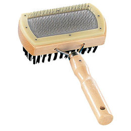 Produktbild von Nobby Nature Line Pudelbürste mit Holzgriff doppelt - 1 Stk.