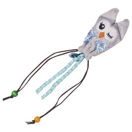 Produktbild von Nobby Plüsch Eule mit Holzkugel blau 25 cm