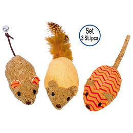 Produktbild von Nobby Plüsch Mäuse mit Catnip orange 12 cm