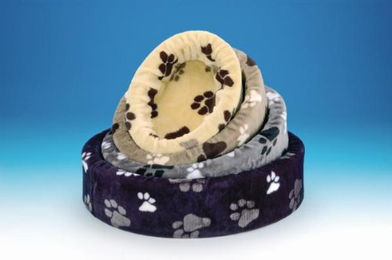 Produktbild von Nobby Plüschbett Pfote grau 3-farbig 90 cm - 90 cm