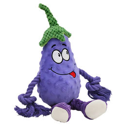 Produktbild von Nobby Plüschspielzeug Aubergine mit Seil für Hunde - 37 cm