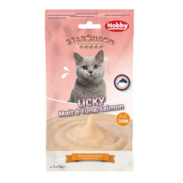 Produktbild von Nobby Starsnack Licky Cat Malz & Thunfisch/Lachs - 5 x 15 g