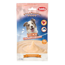 Produktbild von Nobby Starsnack Licky Dog Chicken & Salmon - 5 x 15 g