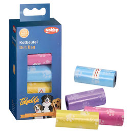 Produktbild von Nobby TidyUp Kotbeutel pastell mit Pfotendruck - 10 x 15 Stk.