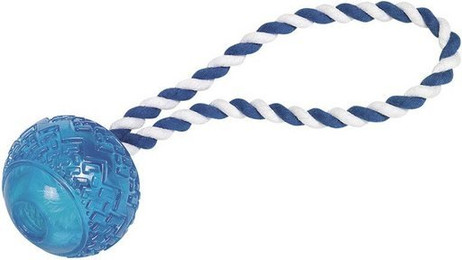 Produktbild von Nobby TPR Ball mit Seil blau - 26 cm