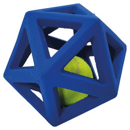 Produktbild von Nobby Vollgummi Gitterball mit Tennisball blau