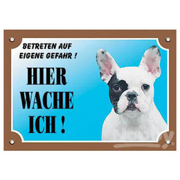 Produktbild von Nobby Warntafel Französische Bulldogge weiß