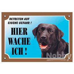 Produktbild von Nobby Warntafel Labrador dunkel mit offenem Maul