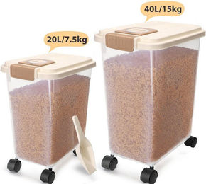 Produktbild von nobleza Futterbehälter Hundefutter Aufbewahrung 20L/40L Futterbehälter mit Datumsanzeige