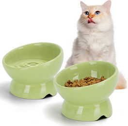 nobleza Futterstation Katzennapf Keramik Futternapf Katze mit 15°Neigung Design – Bild 1 von 5