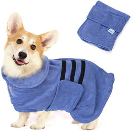 Produktbild von nobleza Hundebademantel Hundebademantel Mikrofaser mit Klettverschluss