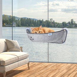 Produktbild von nobleza - Katzen Fensterliege - Fensterbank Liegeplatz grau